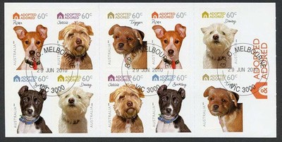 australia-sg3436b-2010-adopted-and-adored-self-adhesive-pane-fine-used