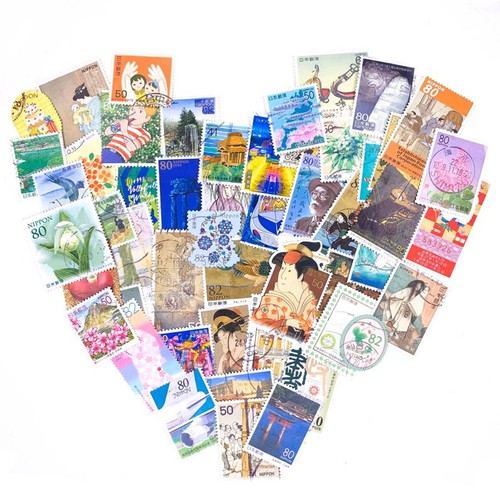 100-x-used-japanese-postage-stamps-lucky-dip-off-paper