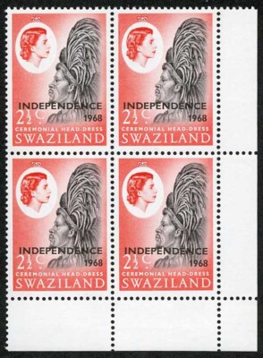 swaziland-sg145w-1968-independence-2-1-2c-variety-wmk-inverted-u-m-block