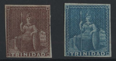 trinidad-1851-1d-purple-brown-blued-paper-4-margins-fresh-m-mint