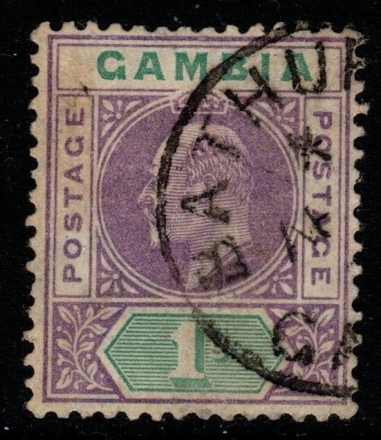 gambia-sg67-1905-1-violet-green-fine-used