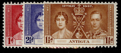 antigua-gvi-sg95-97-coronation-set-m-mint