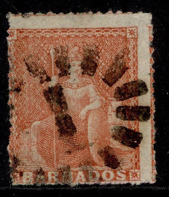 barbados-qv-sg28-4d-dull-vermilion-used-cat-130