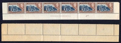 ceylon-sg392a-25c-wmk-upright-u-m-strip-of-six-toned-gum-cat-27-pounds