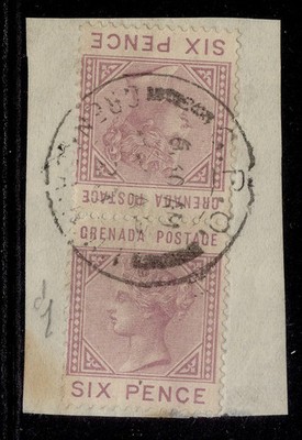 grenada-qv-sg34a-6d-mauve-used-cat-80-on-small-piece
