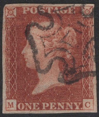 gb-1841-1d-red-plate-19-mc-fine-used-4-good-margins-cat-60