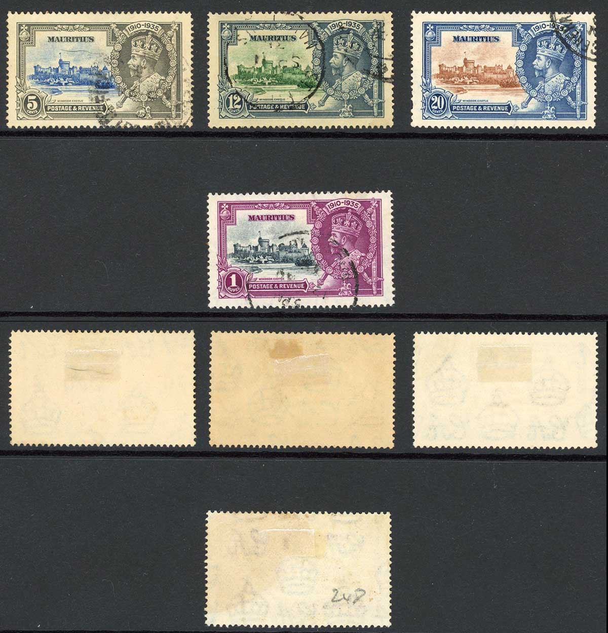 mauritius-sg245-48-1935-silver-jubilee-set-used