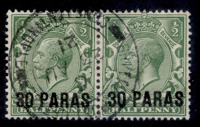 british-levant-gv-sg41-30pa-on-d-green-fine-used-cat-34-pair