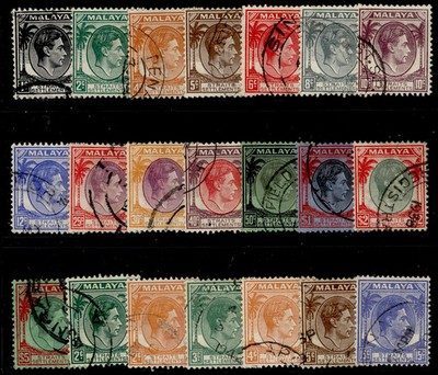 malaysia-straits-gvi-sg278-298-1937-41-complete-set-fine-used-cat-67