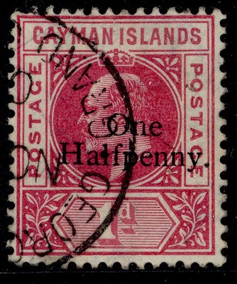 cayman-islands-edvii-sg17-d-on-1d-carmine-fine-used-cat-85