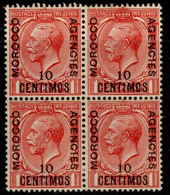 morocco-agencies-spa-gv-sg130-10c-on-1d-scarlet-nh-mint-cat-20-block