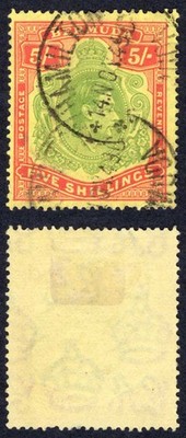 bermuda-sg118e-5-green-and-red-pale-yellow-perf-13-cds-cat-20-pounds