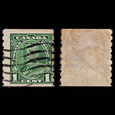 3717-canada-1c-green-1912-sg219-sc125-mi92ad-coil-stamp-fine-c8