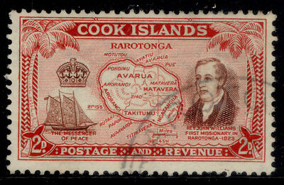 cook-islands-gvi-sg152-2d-reddish-brown-scarlet-fine-used