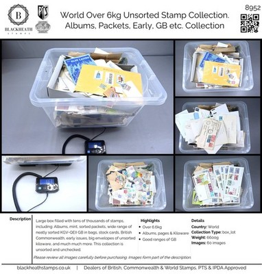 8952-world-over-6kg-unsorted-stamp-collection-albums-packets-early-gb-etc