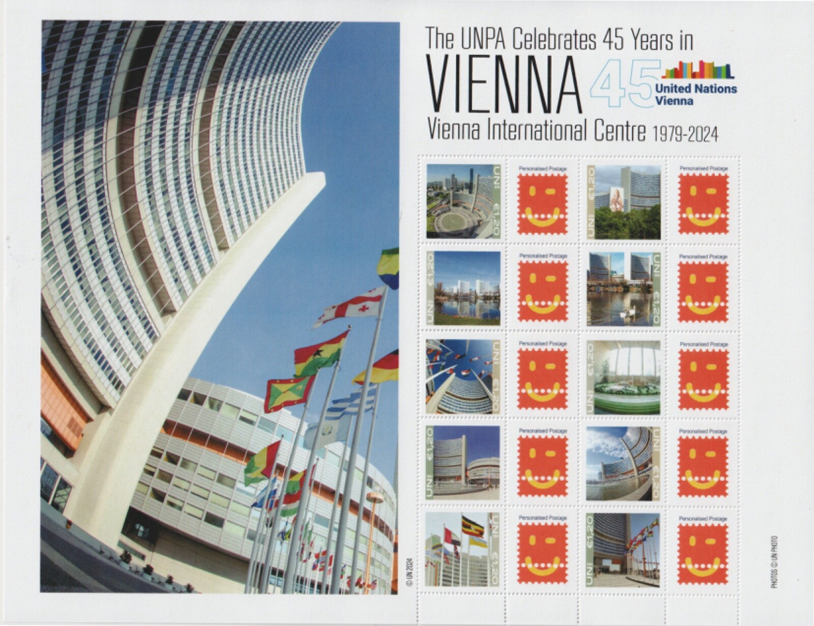 un-2024-vienna-45-45-years-of-un-vienna-personalised-stamp-sheet-mnh