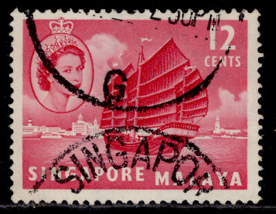 singapore-qeii-sg45-12c-rose-carmine-fine-used
