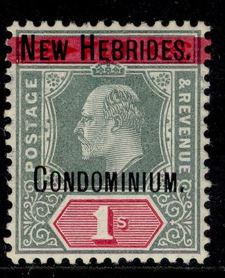 new-hebrides-edvii-sg3-1s-green-carmine-lh-mint-cat-30