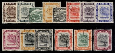 brunei-qeii-sg79-92-1947-51-complete-set-fine-used-cat-90