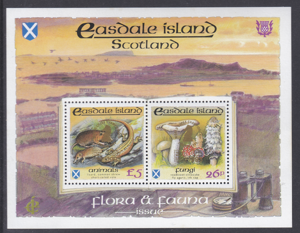 1988-easdale-island-scotland-flora-fauna-26p-5-miniature-souvenir-sheet-u-m