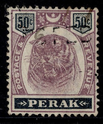 malaysia-perak-qv-sg74-50c-dull-purple-greenish-black-fine-used-cat-55