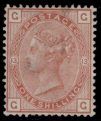 gb-qv-sg151-scarce-1s-orange-brown-plate-13-wmk-spray-m-mint-cat-3000-gg