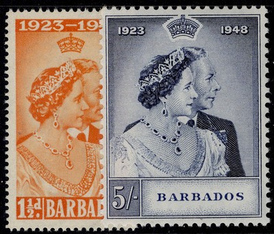 barbados-gvi-sg265-266-1948-royal-silver-wedding-set-nh-mint-cat-50