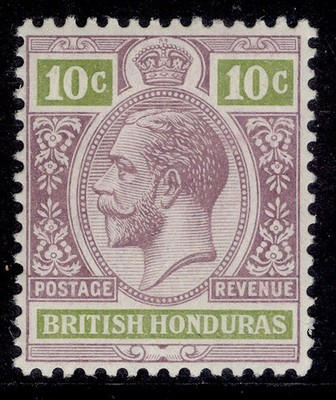 british-honduras-gv-sg105-10c-dull-purple-yellow-green-m-mint