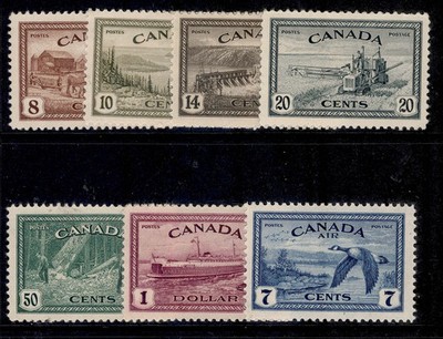 canada-gvi-sg401-407-1946-47-peace-reconversion-set-nh-mint-cat-60