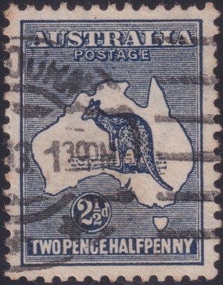 australia-1913-2d-indigo-roo-with-scratch-from-cape-leeuwin