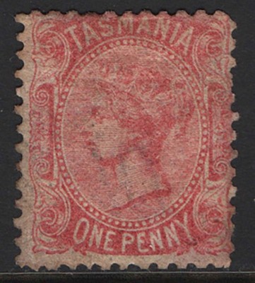 tasmania-1870-1d-deep-rose-red-perf-12-sg127a-wmk-italic-10-inverted