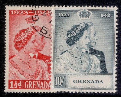 grenada-gvi-sg166-167-1948-royal-silver-wedding-set-fine-used-cat-30