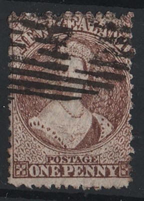 new-zealand-1871-chalon-head-wmk-large-star-1d-brown-perf-12-sg132a-fu-c60