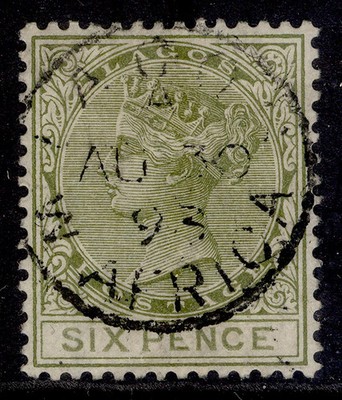 nigeria-lagos-qv-sg25-6d-olive-green-very-fine-used-cat-65-cds-pmk
