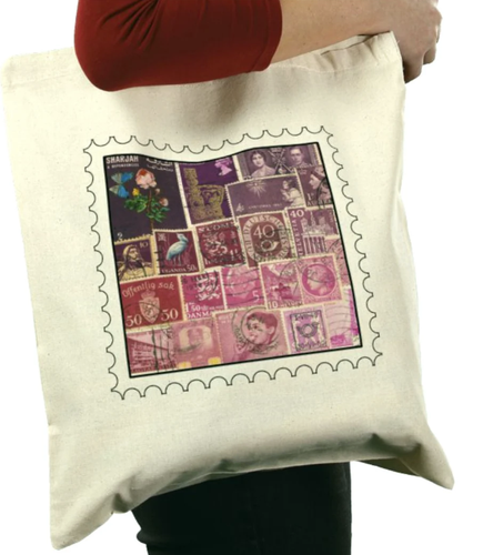 mauve-purple-eco-tote-bag-postage-stamp-art-reuseable-cotton-bag-for-life