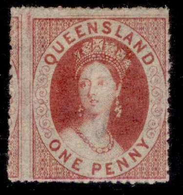 australia-queensland-qv-sg14-1d-carmine-rose-m-mint-cat-110