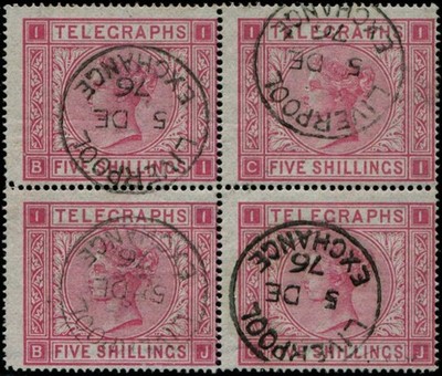 telegraphs-1876-5-sg-t13-pl-1-block-of-four-vfu-liverpool-1876-cds