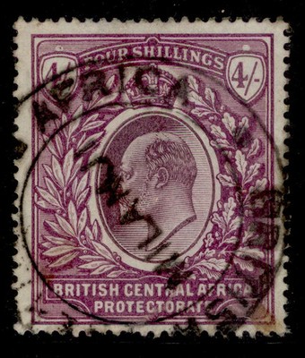 nyasaland-bca-edvii-sg64-4s-dull-bright-purple-used
