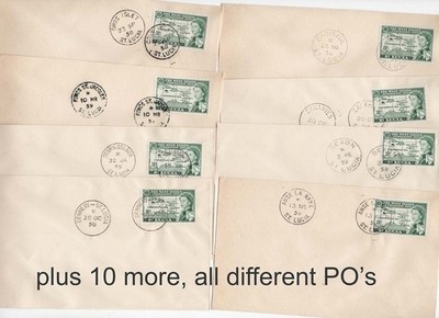 st-lucia-group-of-18-matching-covers-for-different-village-post-offices