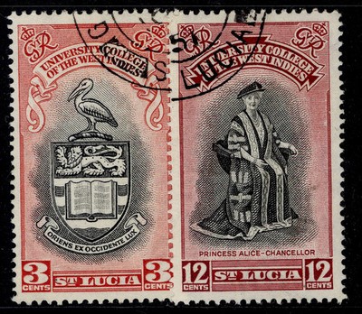 st-lucia-gvi-sg164-165-1949-bwi-university-set-fine-used