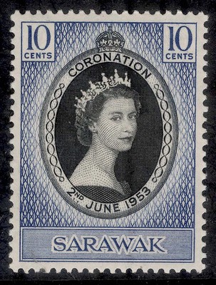 sarawak-qeii-sg187-10c-black-deep-violet-blue-nh-mint