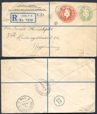 esc681-kevii-1-2d-yellow-green-and-4d-stamped-to-order-registered-envelope-used