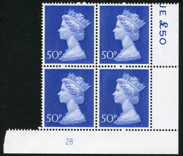 uc10-50p-deep-ultramarine-bradbury-paper-plate-28-block-of-four-u-m