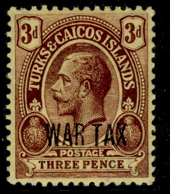 turks-caicos-islands-gv-sg141-3d-purple-yellow-buff-nh-mint