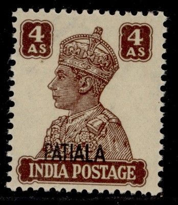 indian-states-patiala-gvi-sg112-4a-brown-nh-mint