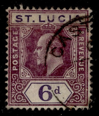 st-lucia-edvii-sg72b-6d-dull-purple-violet-fine-used-cat-55-chalky