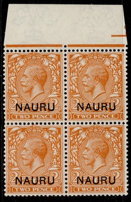 nauru-gv-sg5-2d-orange-die-ii-nh-mint-cat-280-die-ii-block-with-plate-flaw