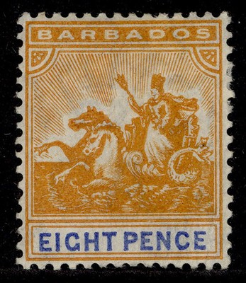 barbados-edvii-sg142-8d-orange-ultramarine-m-mint-cat-65