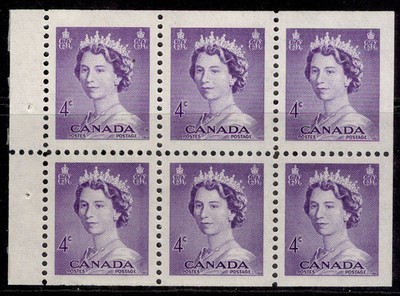 canada-qeii-sg453a-4c-violet-booklet-pane-of-6-nh-mint