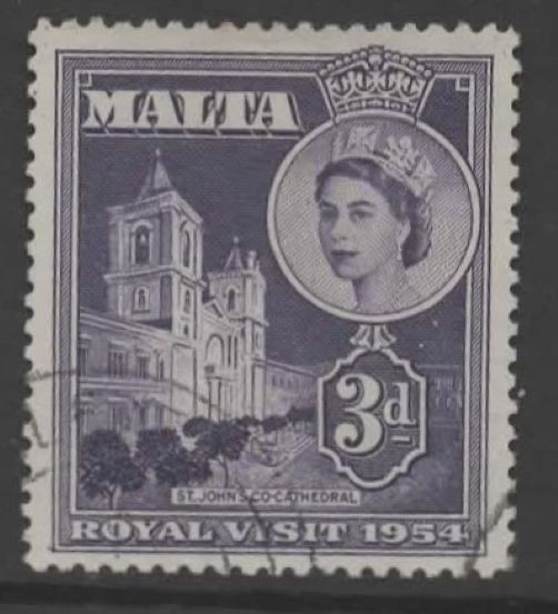 malta-sg262-1954-royal-visit-fine-used